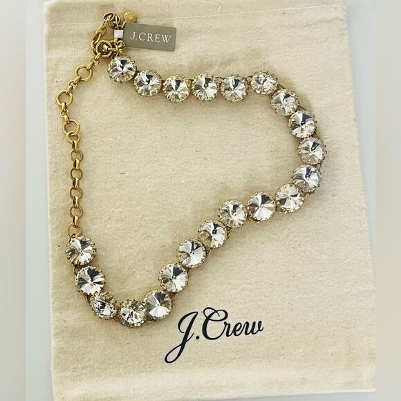 J. CREW BRULEE RIVOLI CLEAR
CRYSTAL RHINESTONE
STATEMENT NECKLACE 20" - Picture 1 of 7